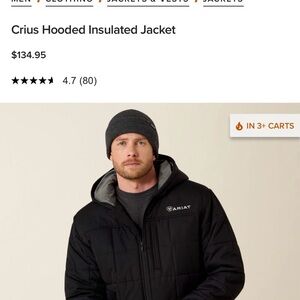 Ariat Crius Black Hooded Insulated Jacket